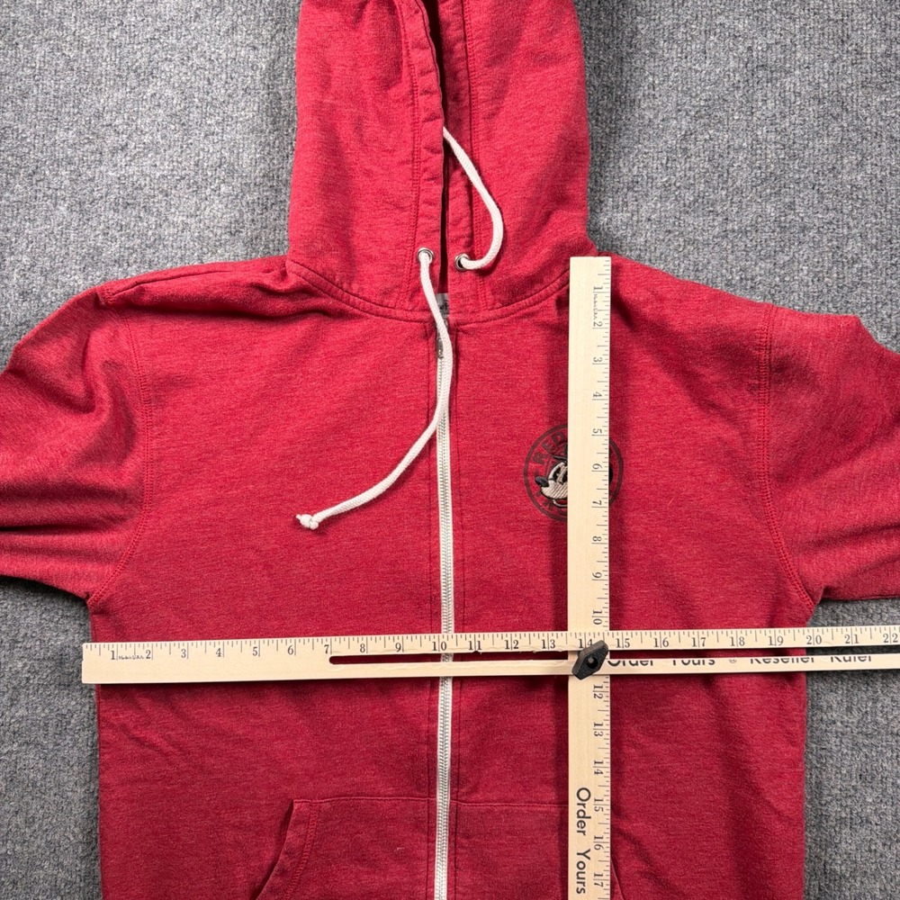 Disney Parks Red Car Trolley Hoodie Mens Medium Mickey Mouse Zip Up Buena Vista - Picture 9 of 13